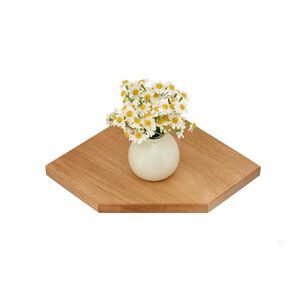 Repisa De Esquina Flotante Minimalista Organizador Nogal Claro 25cm