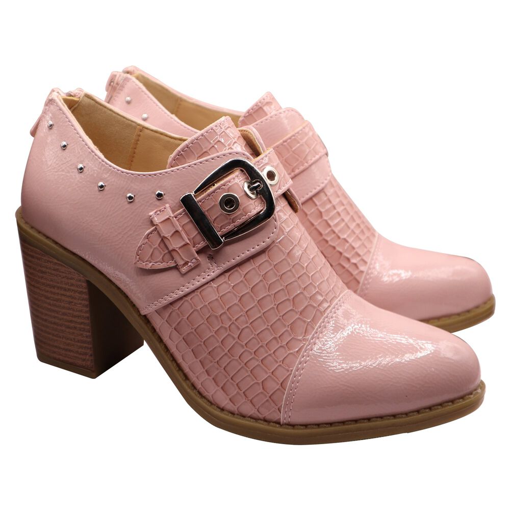 Botin Correa Hebilla Rosado image number 1.0