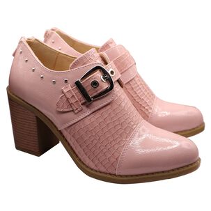 Botin Correa Hebilla Rosado