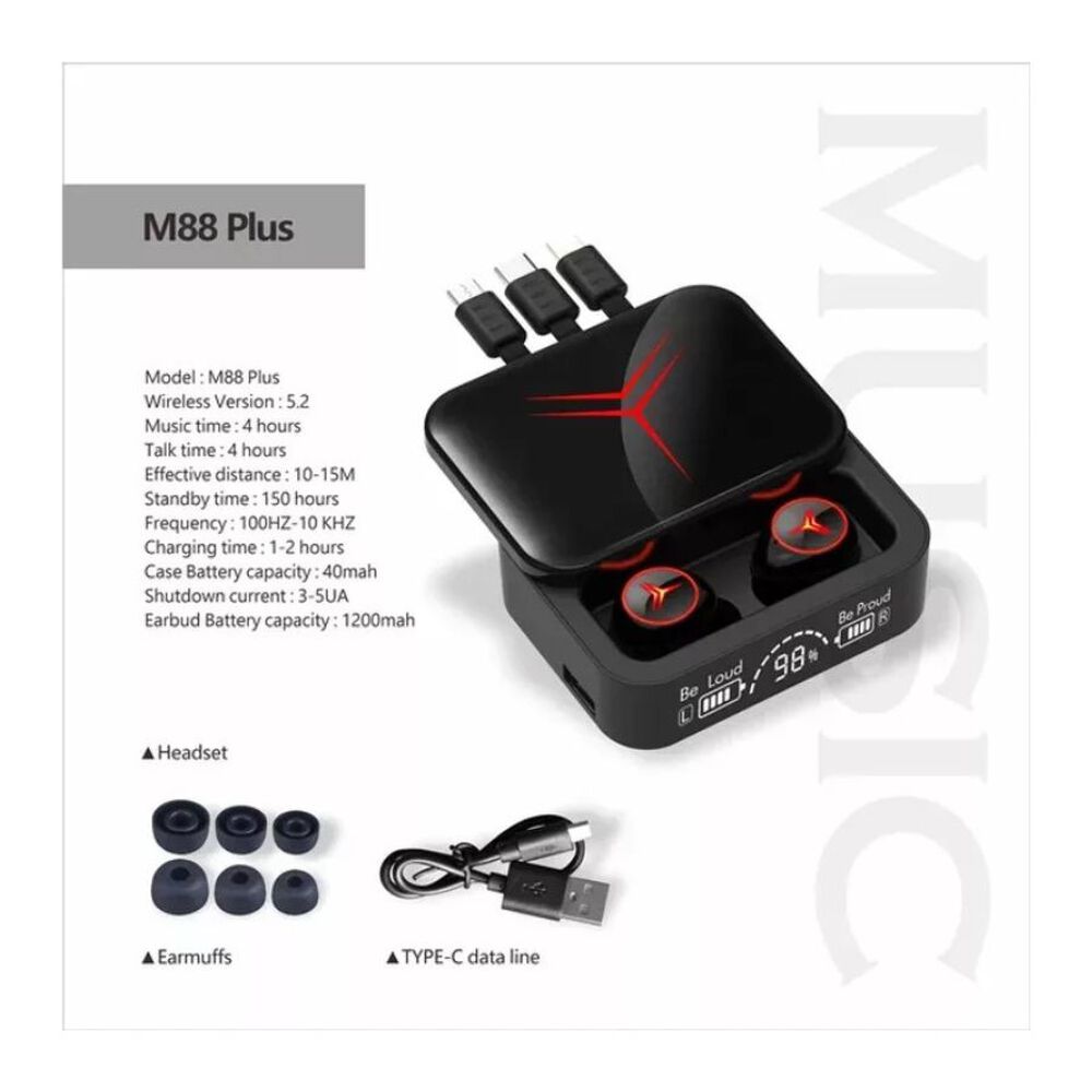 Audífonos Inalámbricos M88 Plus Bluetooth Power Bank image number 2.0