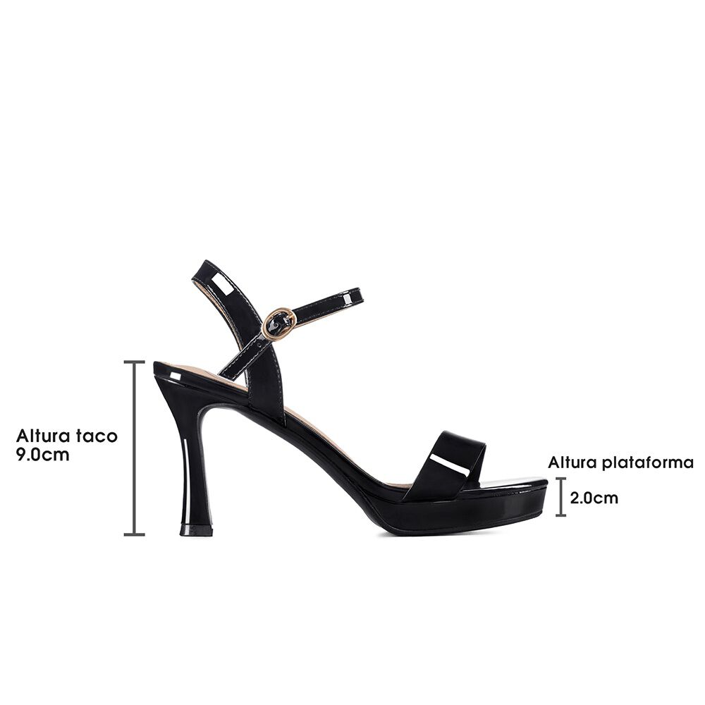 Sandalia Casual Taco Alto Simil Charol Mujer Weide You537 image number 7.0