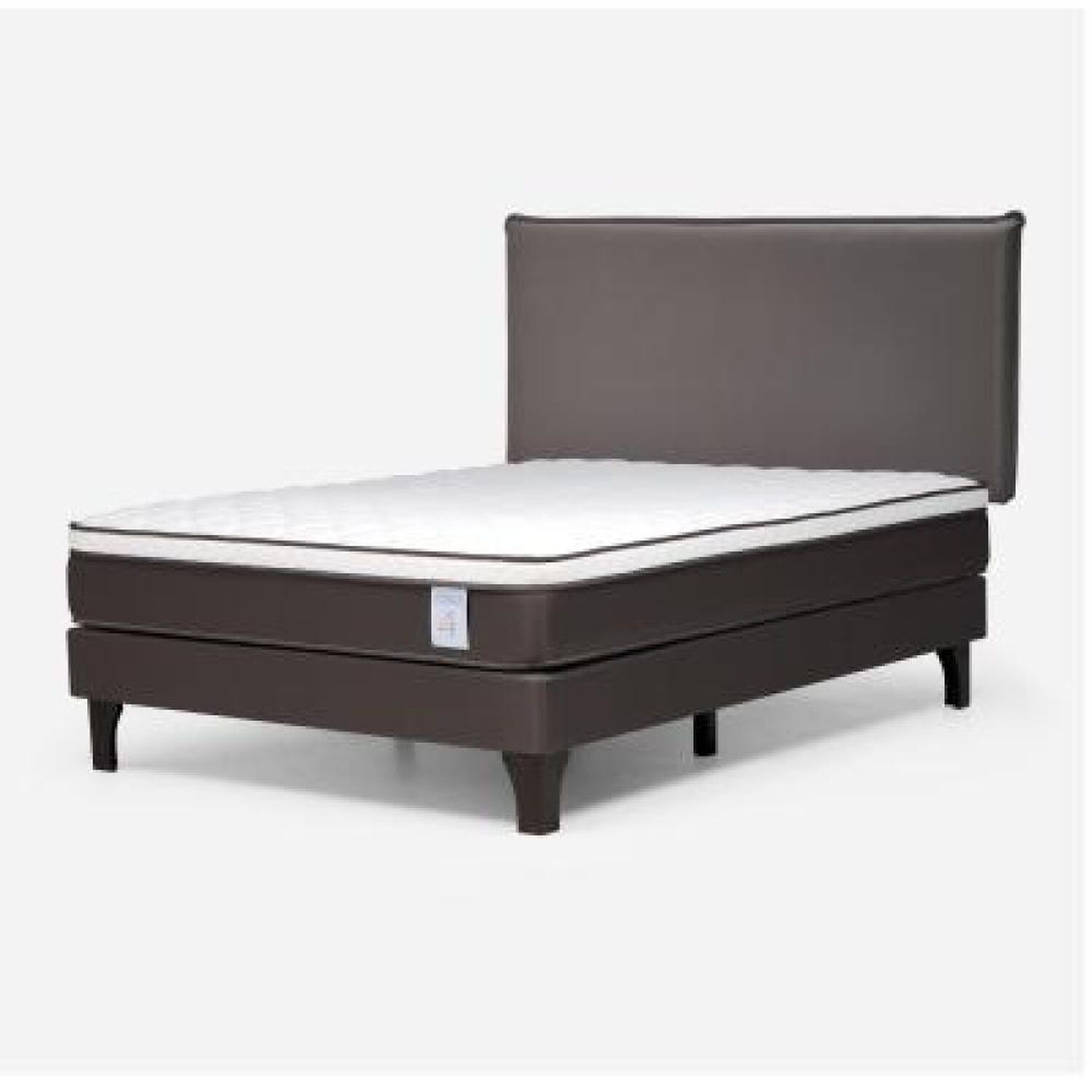 Cama Europea Rosen New Style 4 Plus / 2 Plazas / Base Normal  + Respaldo Maurice Chocolate image number 8.0