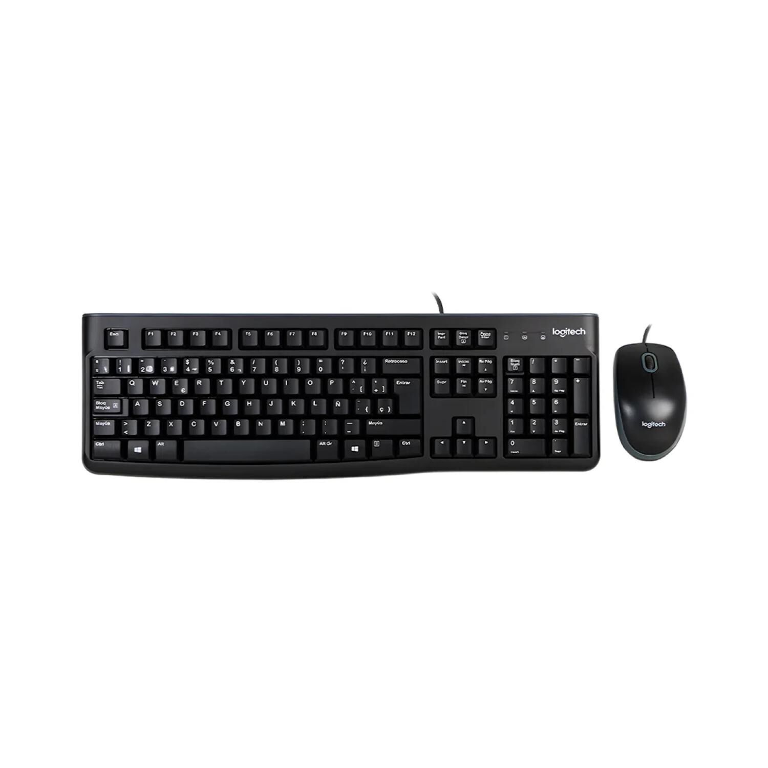 Kit Teclado Y Mouse Usb Alambricos Negro Mk120 image number 0.0