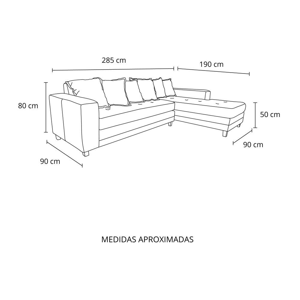 Sof&aacute; Seccional Living Factory New Venecia / 4 Cuerpos image number 7.0
