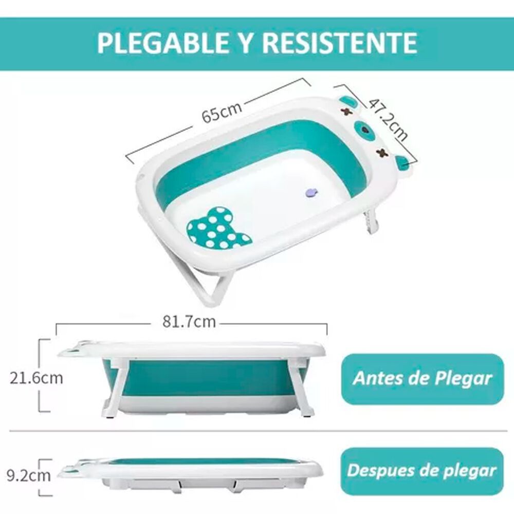 Tina Bebe Ba&ntilde;era Plegable Dise&ntilde;o De Oso Con Term&oacute;metro image number 2.0