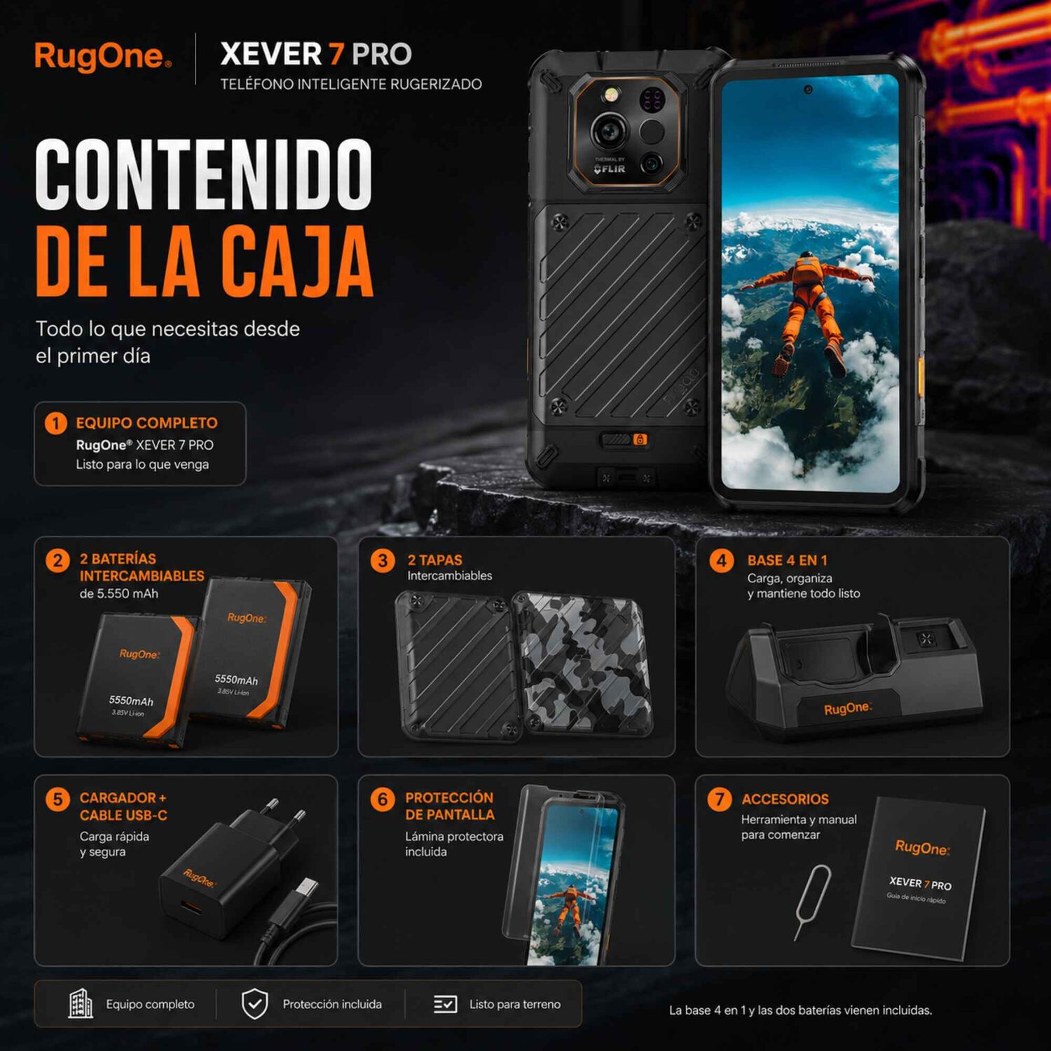 Celular Rugged Rugone Xever 7 Pro 5g T&eacute;rmica Flir 512gb 16gb image number 9.0