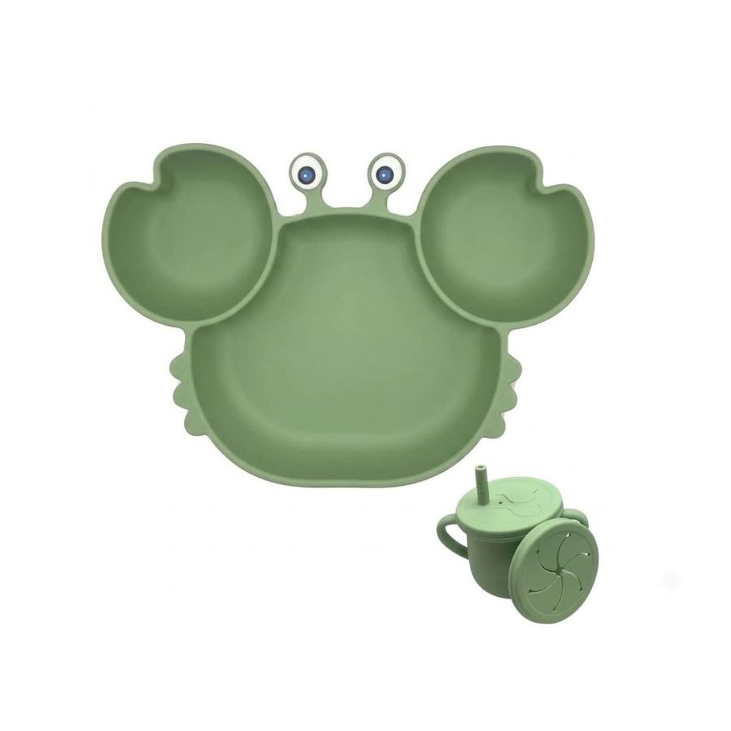 Set Alimentacion Bebe Silicona Plato Cangrejo image number 2.0