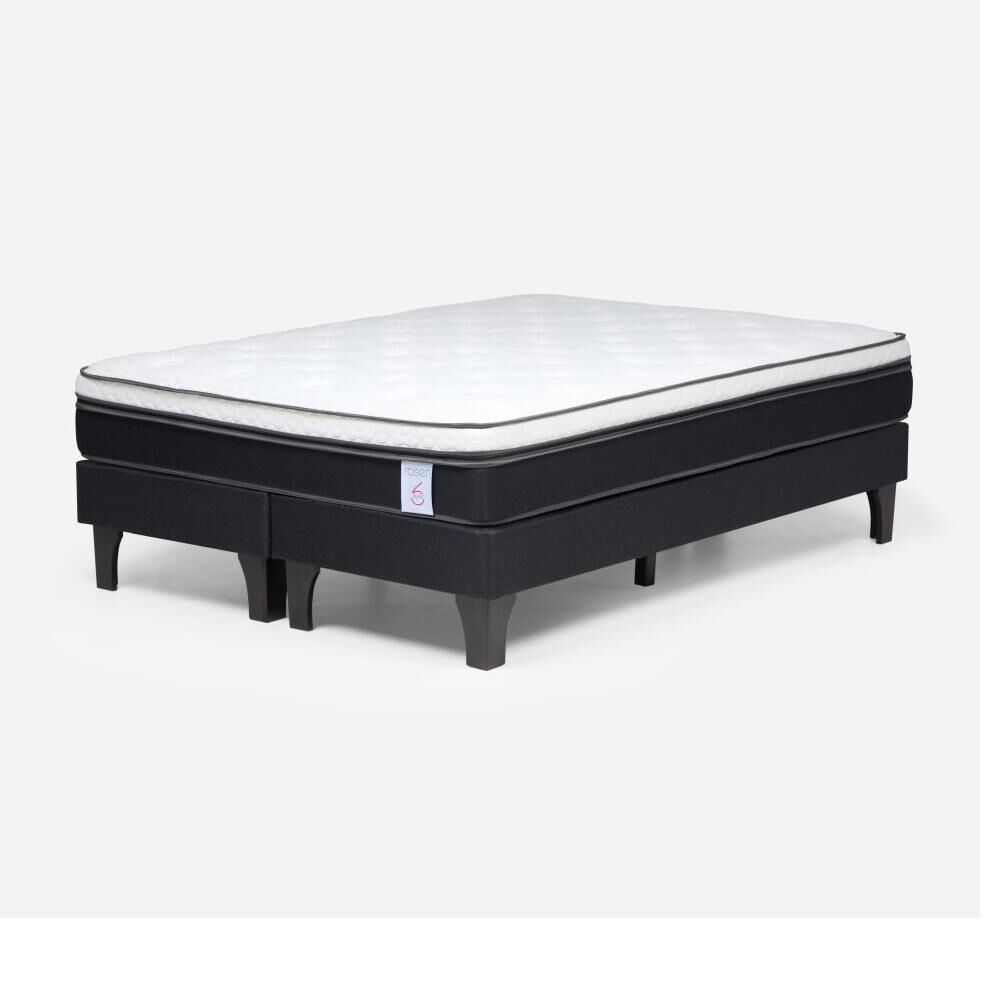 Cama Europea Rosen New Style 6 / 2 Plazas / Base Dividida + Respaldo image number 6.0