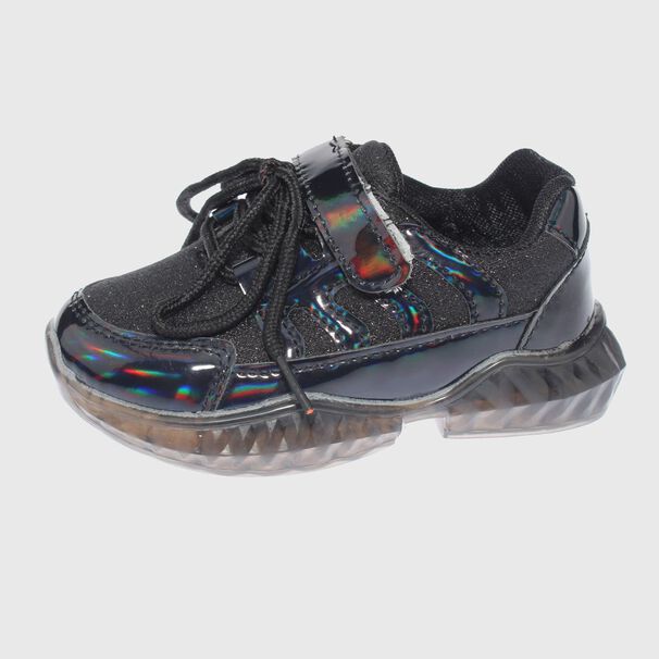 Zapatilla Luces Negro V&iacute;a Franca Art. 32910e2070101black