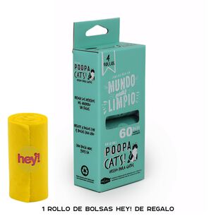 Pack Bolsas Poopa Cats! Desechos Mascotas (4+1 De Regalo)