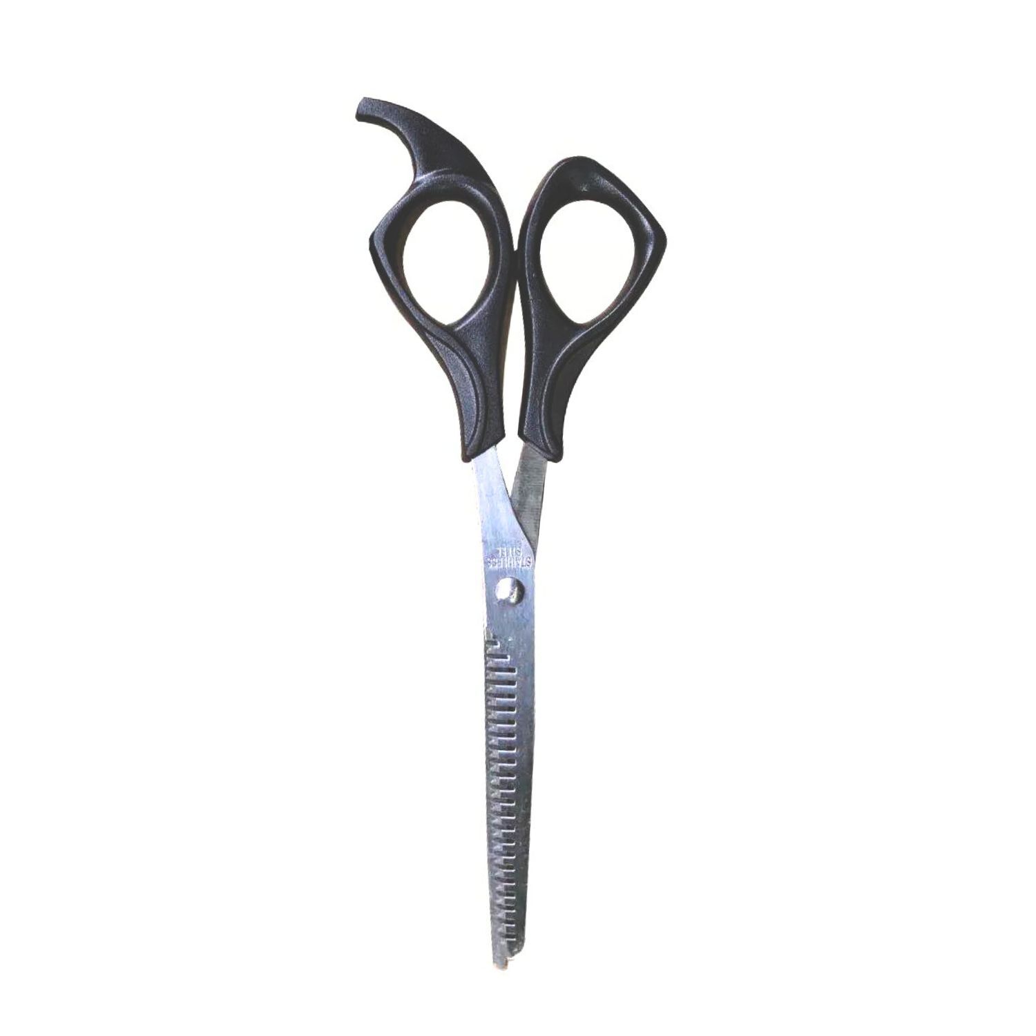 Tijeras De Esculpir Dentada Peluquer&iacute;a 19cm Mango Negro image number 2.0