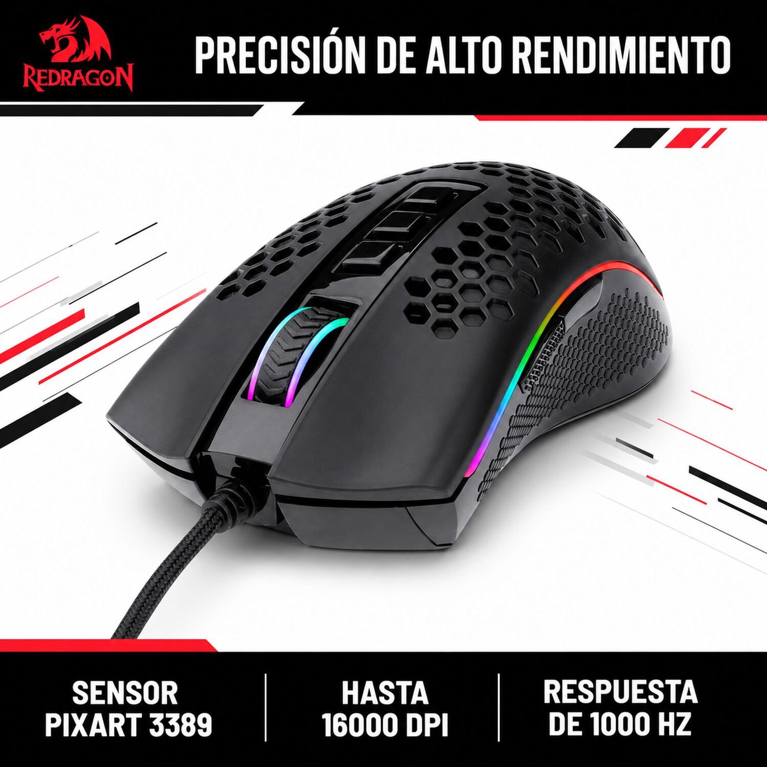 Mouse Gamer Redragon Storm Elite M988 Rgb 16000 Dpi image number 6.0
