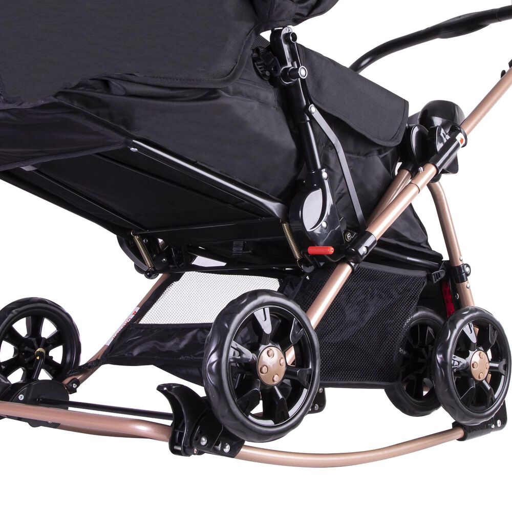 Coche Cuna Balancin Sx Negro Dorado Bebesit image number 5.0