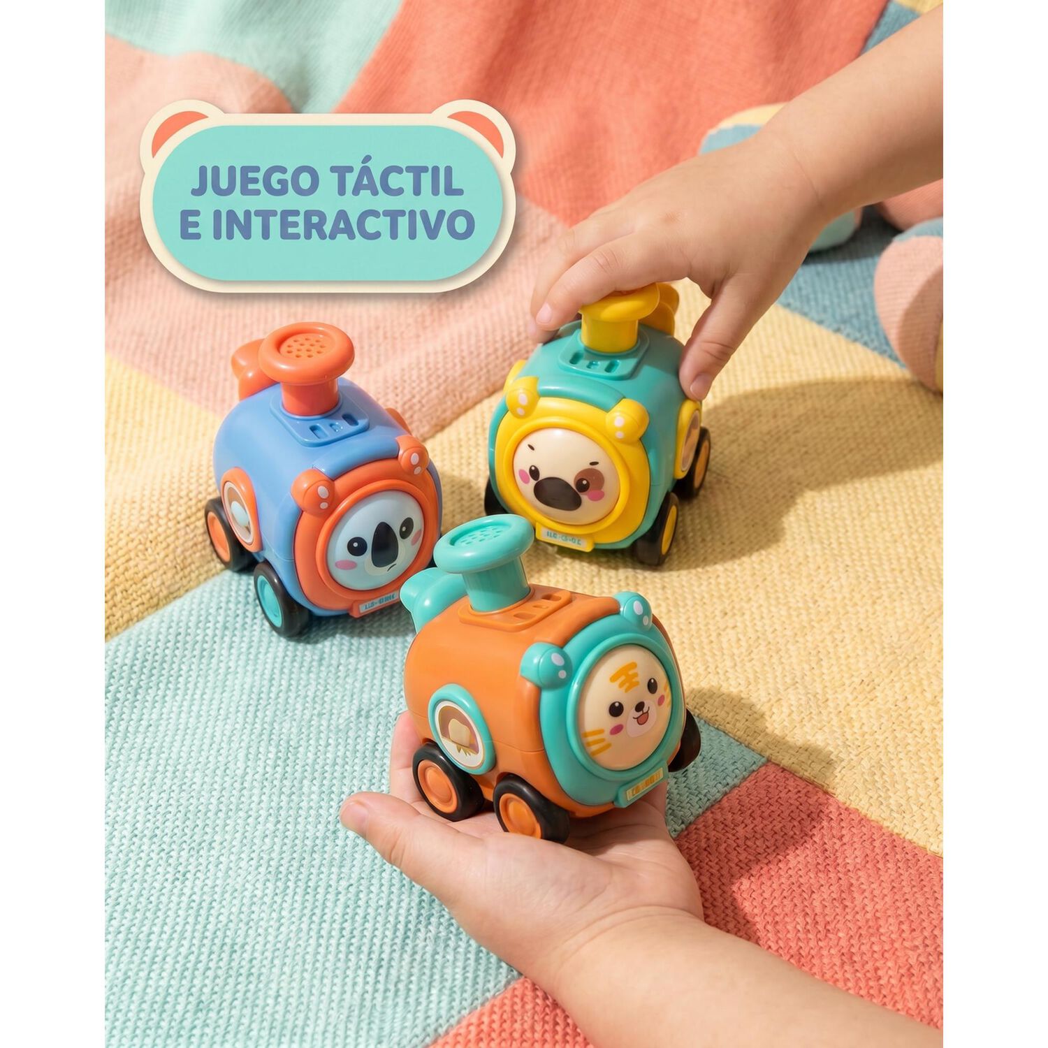 Juguete Set 3 Trenes Beb&eacute;s Animales Interactivo image number 6.0