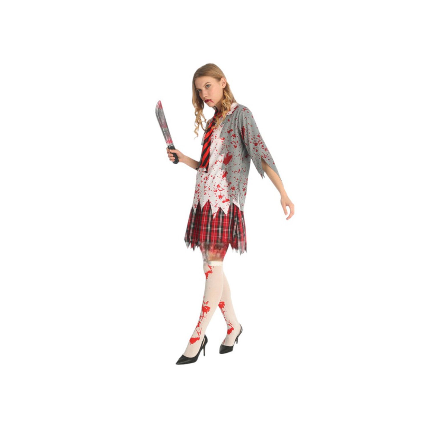 Disfraz Cosplay Zombie Femenino Escolar image number 6.0