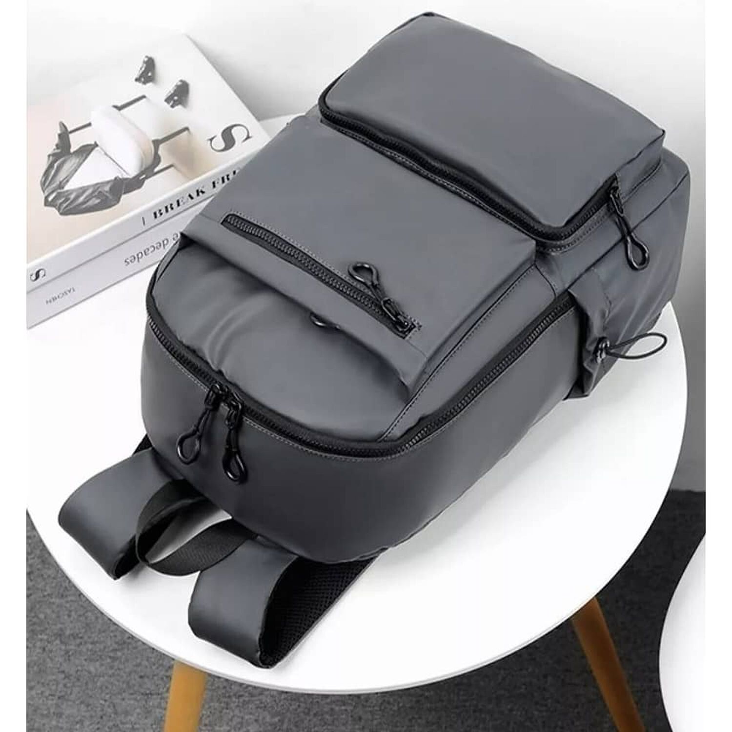 Mochila Gran Capacidad Para Laptop Mochila Escolar Casual35l Gris image number 3.0