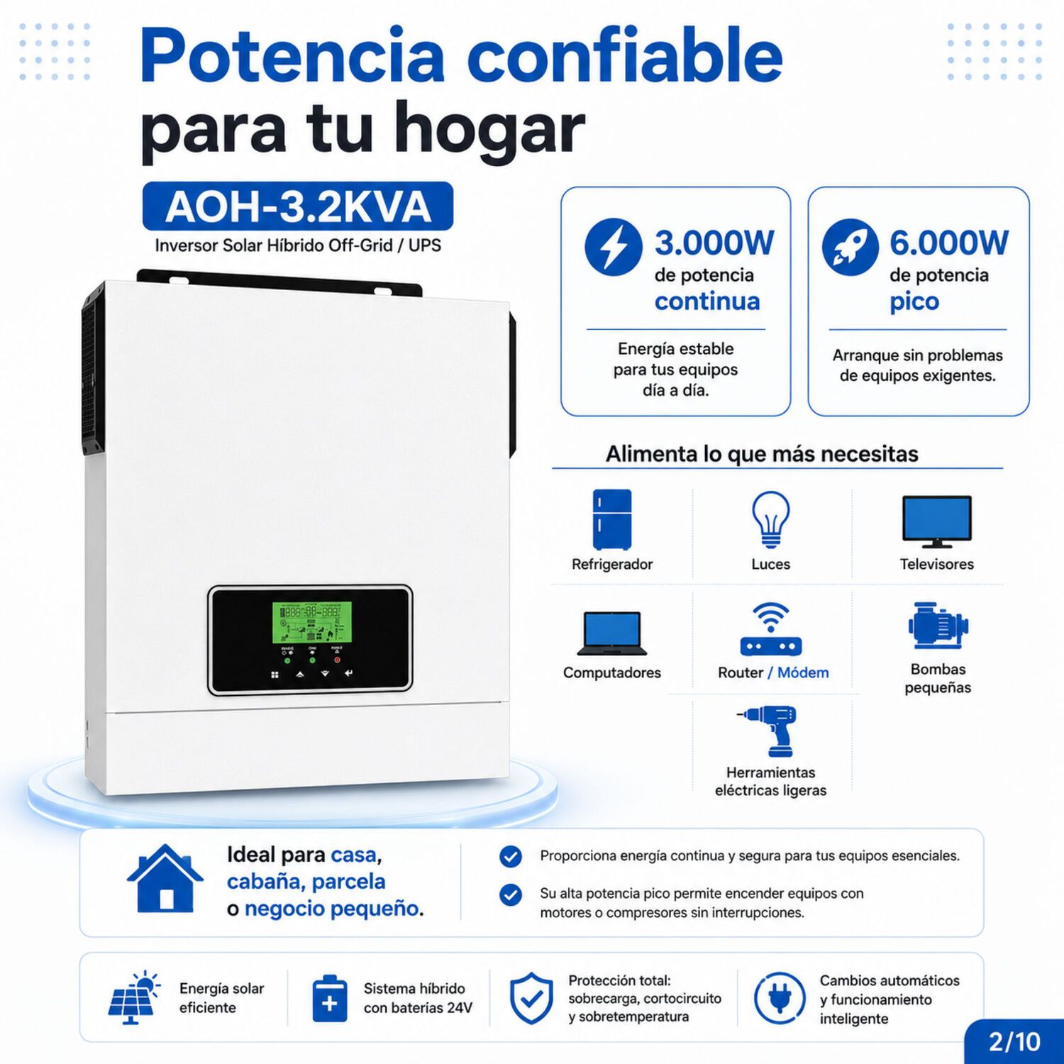Inversor Solar Con Wifi H&iacute;brido 3000w Potencia M&aacute;xima 6000w image number 3.0