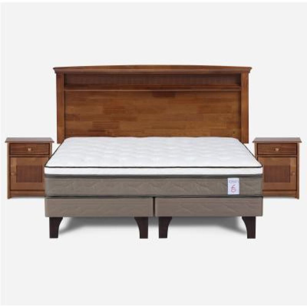 Cama Europea Rosen New Style 6 / King / Base Dividida + Set De Maderas image number 6.0