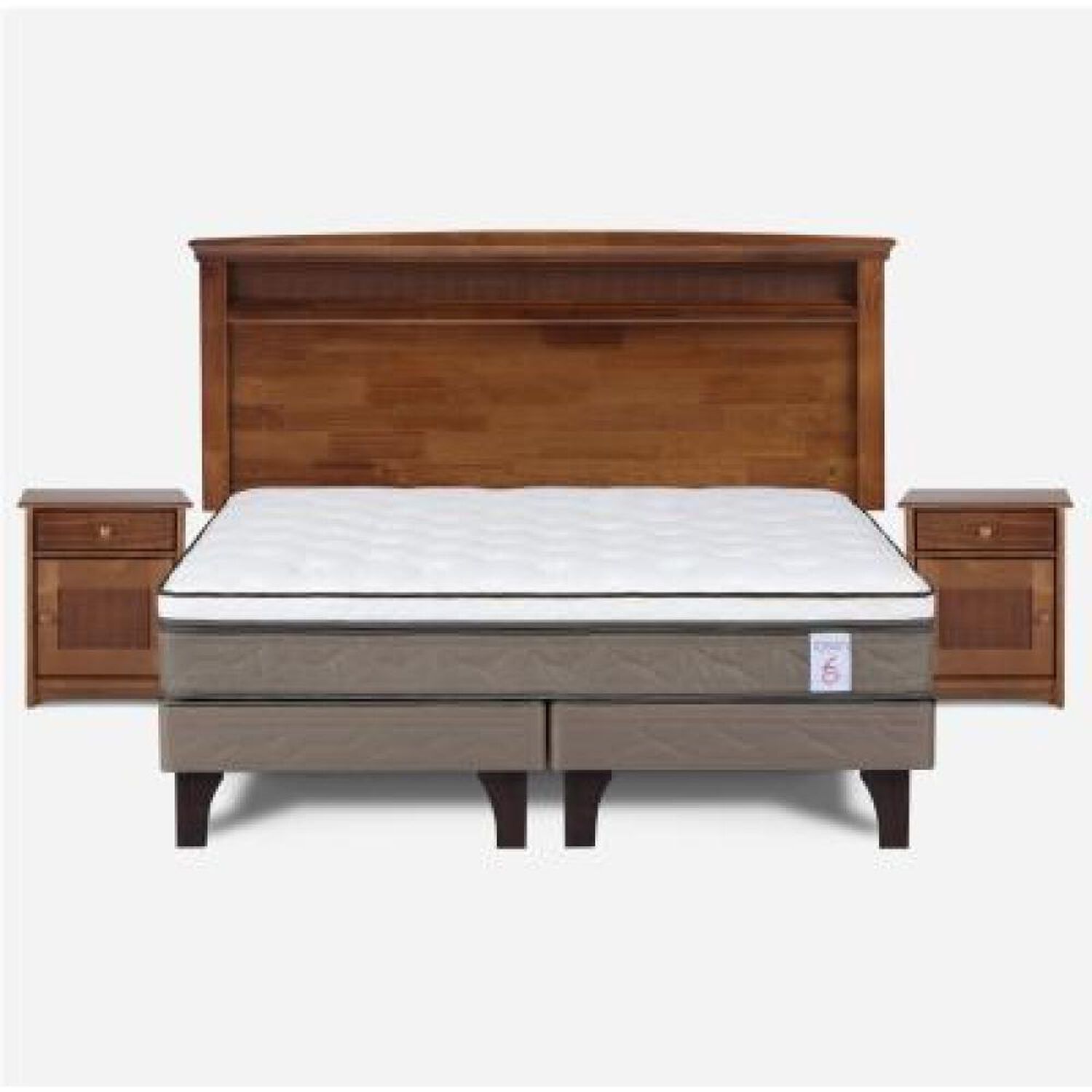 Cama Europea Rosen New Style 6 / King / Base Dividida + Set De Maderas image number 6.0