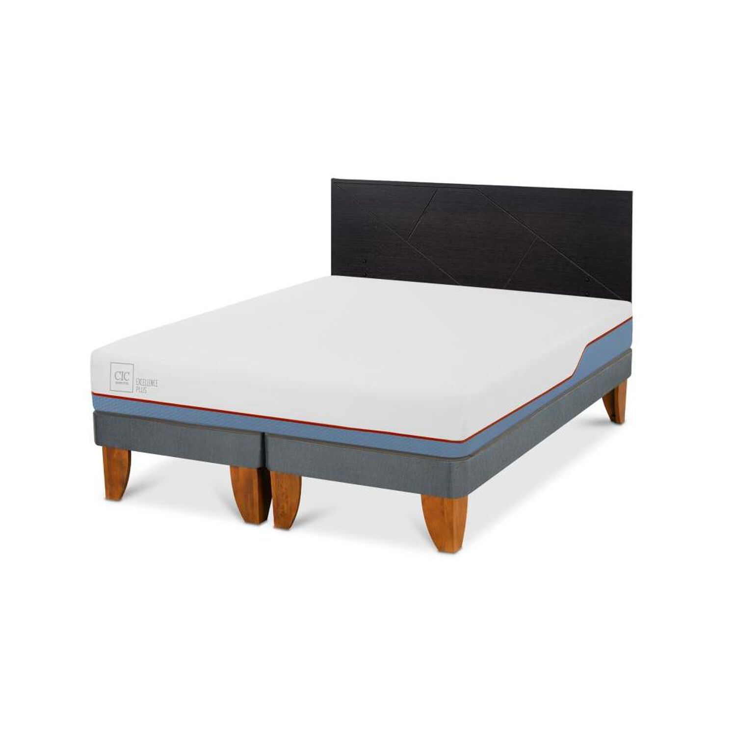 Cama Europea Cic Excellence Plus / 2 Plazas / Base Dividida + Respaldo image number 3.0