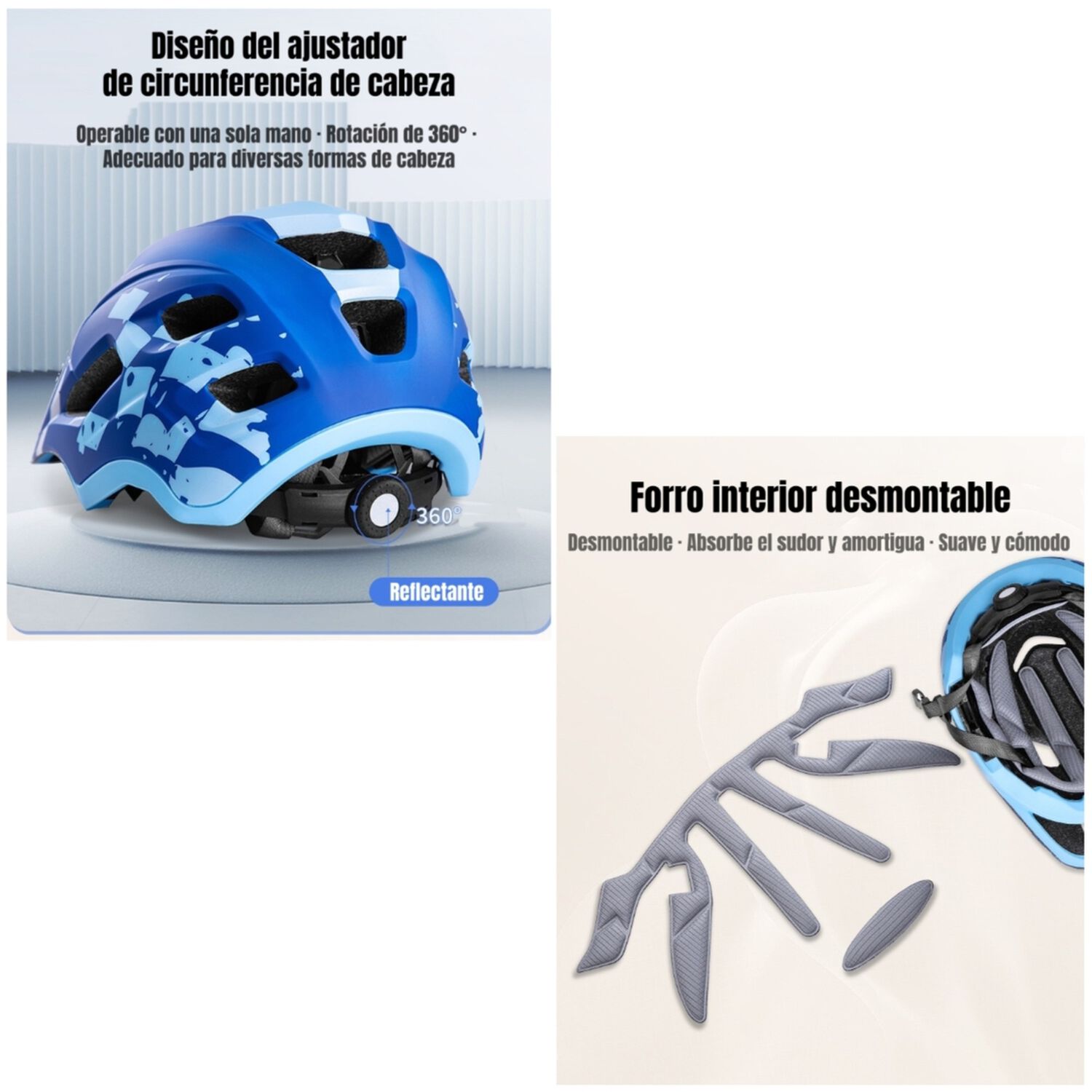 Casco Integral Infantil Ni&ntilde;os 2 En 1 Ajustable Gt Lubabycas image number 7.0