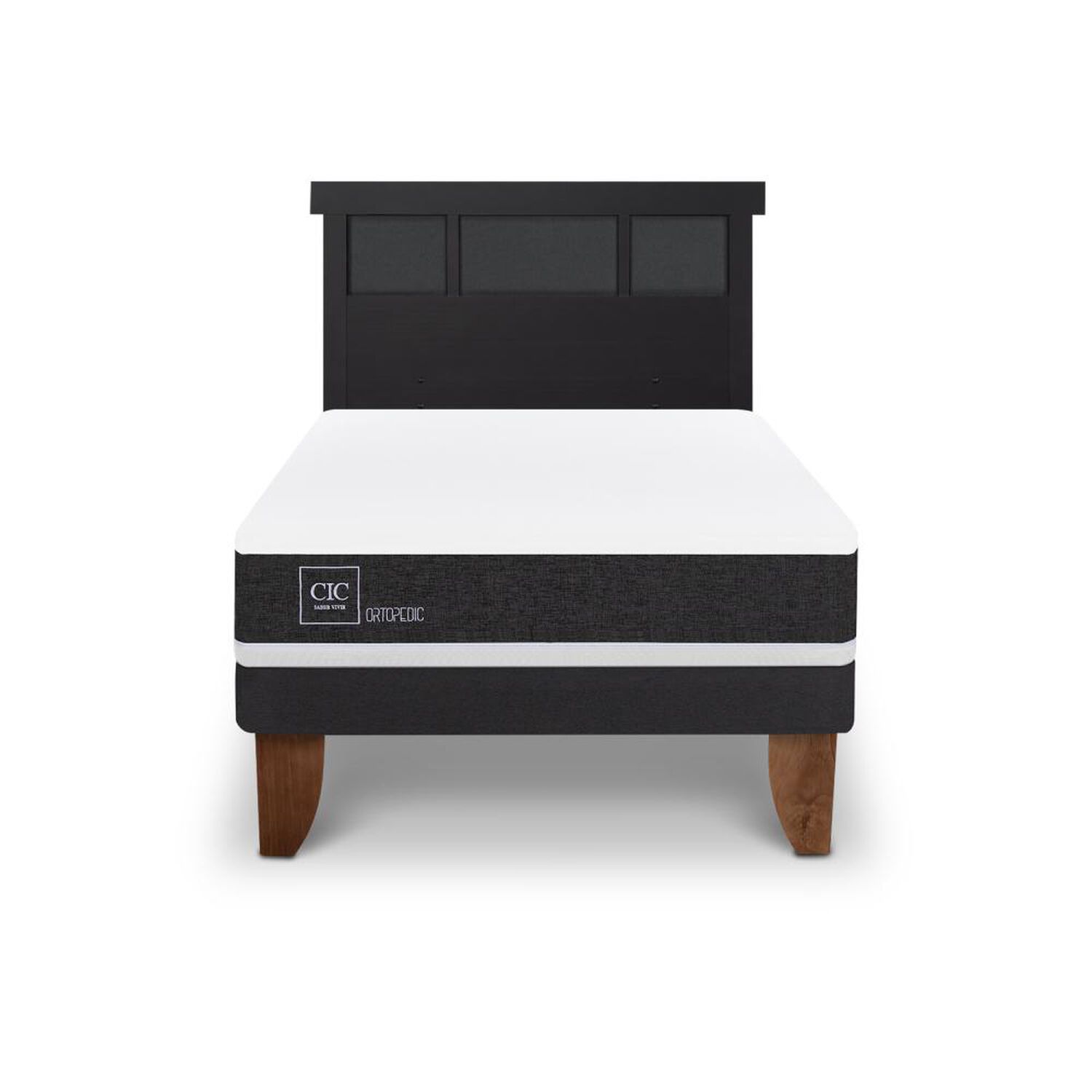 Cama Europea Cic Ortopedic / 1.5 Plazas / Base Normal + Respaldo image number 0.0