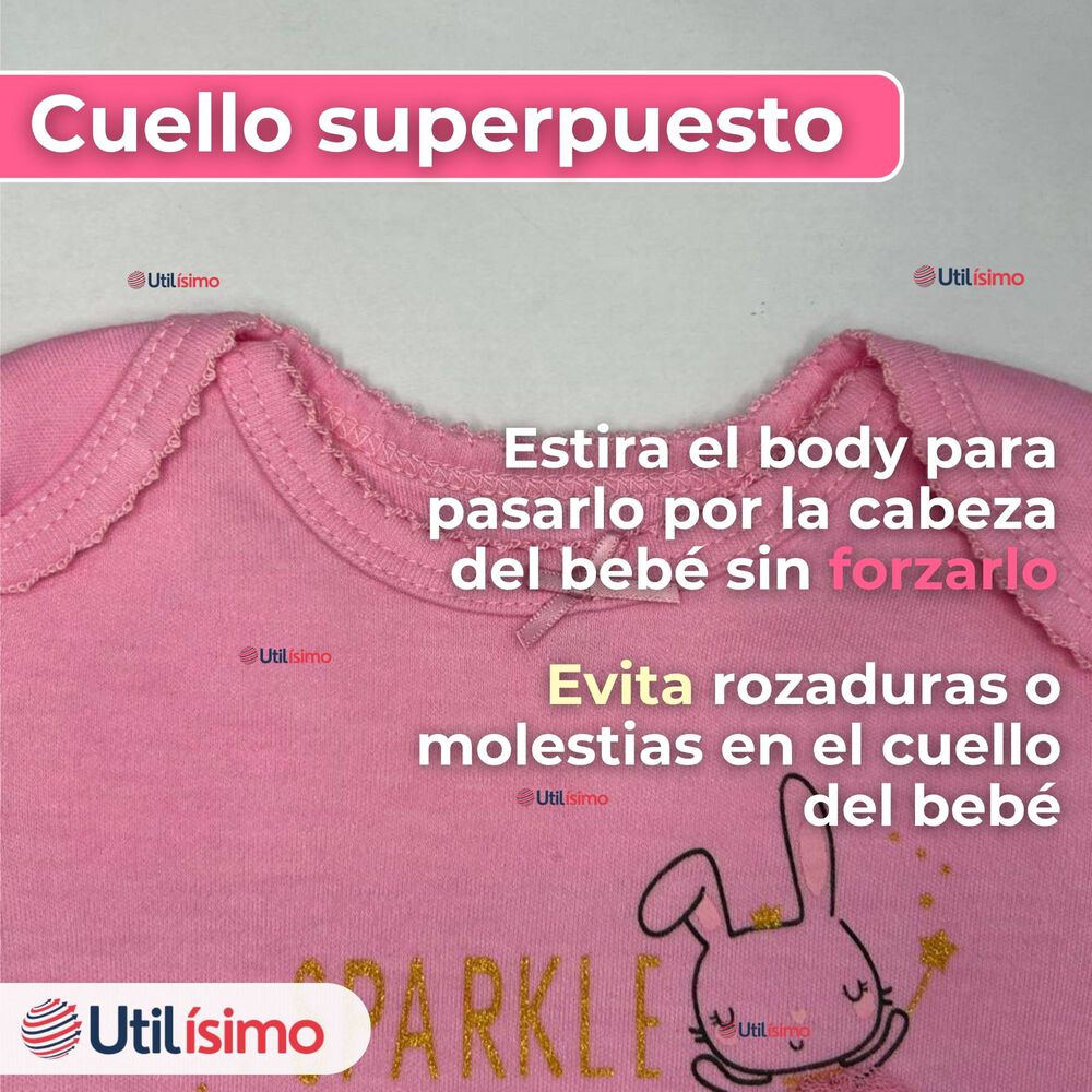 Pack 4 Bodys Ni&ntilde;a Manga Corta Tedmimak 100% Algod&oacute;n Sparkle Like A Princess image number 4.0