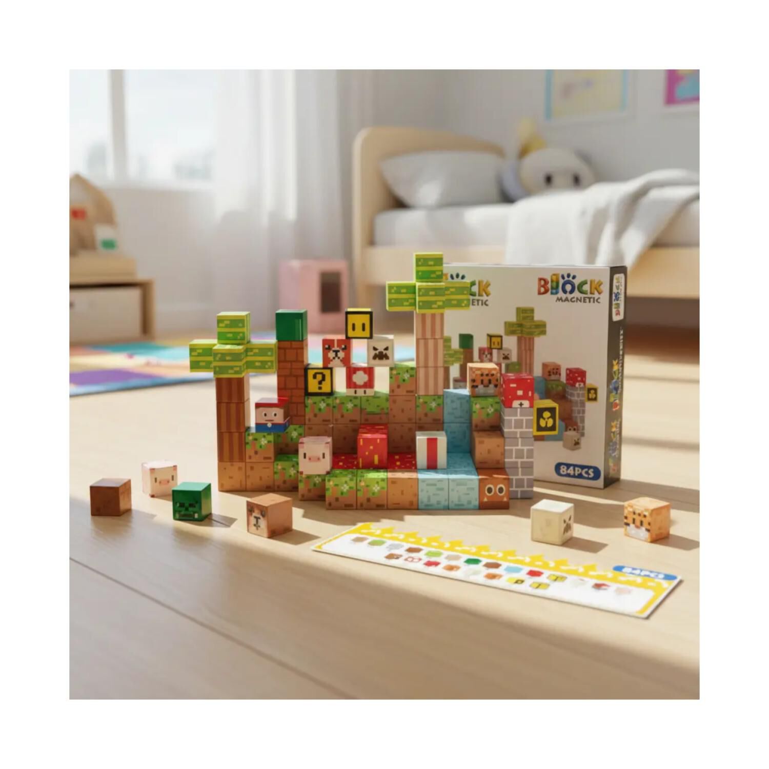 Juguete Bloques Magneticos 84pcs Escenas Infantil image number 1.0