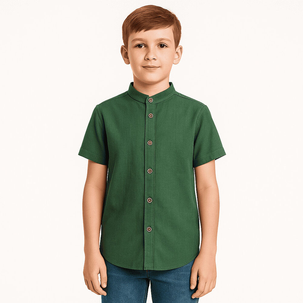 Camisa Niño Lino Manga Corta Fresca Y Elegante image number 2.0