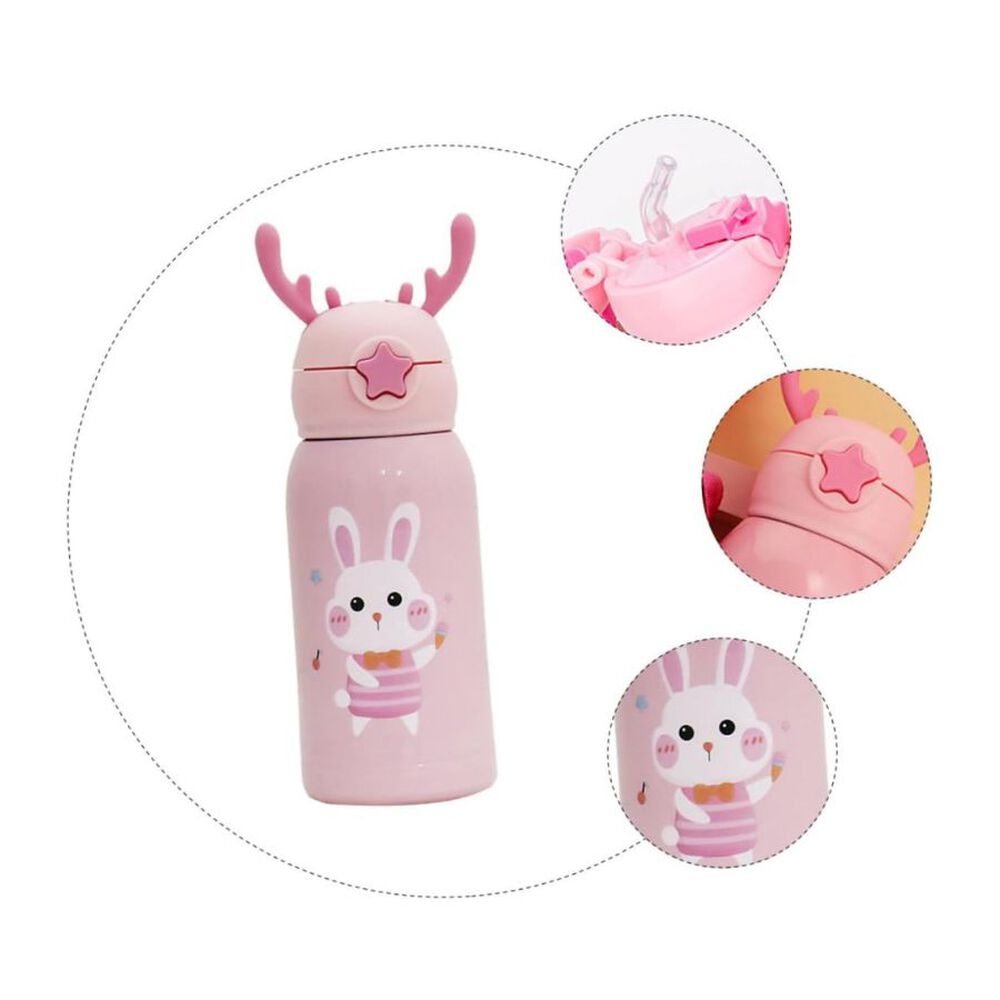 Botella De Agua Térmica Portatil 500ml Conejito Rosa Infantil image number 4.0
