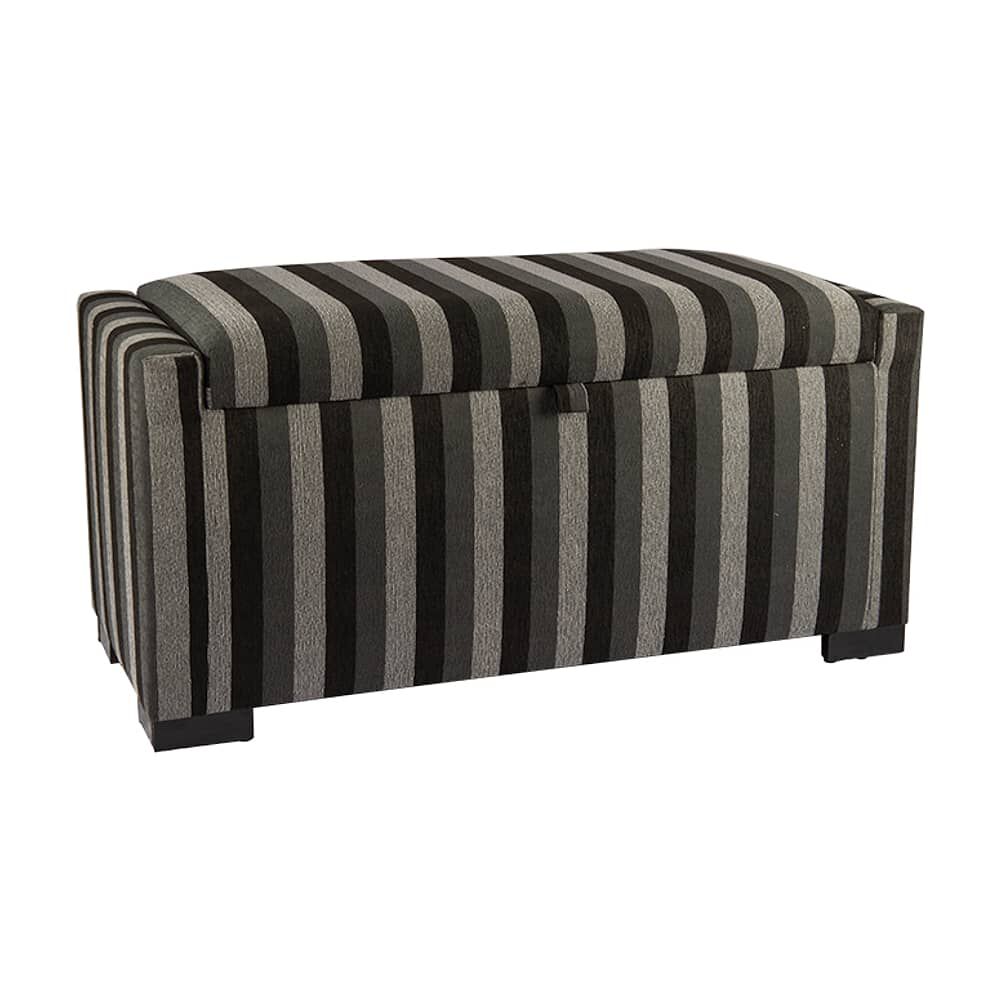 Banqueta Con Ba&uacute;l Leyzy Rayas Negras 40x55x105 Cm M&aacute;xima Design image number 1.0