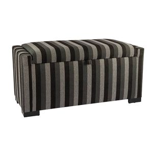 Banqueta Con Ba&uacute;l Leyzy Rayas Negras 40x55x105 Cm M&aacute;xima Design