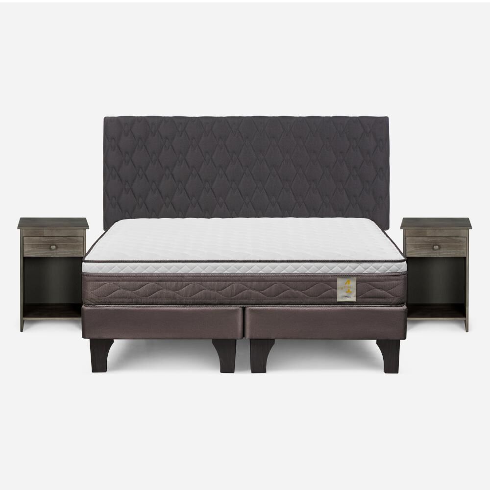 Cama Europea Rosen New Style 4 Plus / 2 Plazas / Base Dividida + Set De Maderas image number 0.0