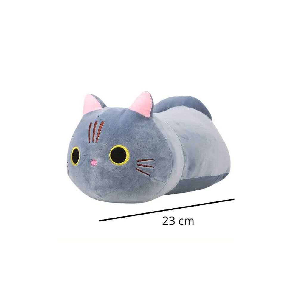 Almohada De Peluche Gato Kawaii Gris 23cm image number 1.0