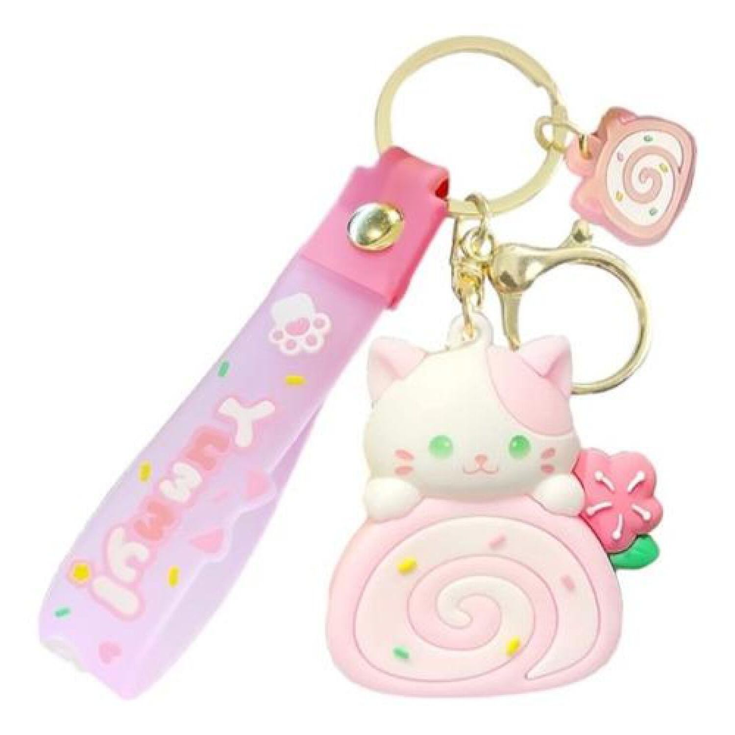 Llavero Gatito Cake Roll Yummy Super Cute Kawaii Silicona image number 6.0