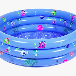 Piscina Inflable Pl&aacute;stico 3 Anillos 140 X 40 Cm Celeste
