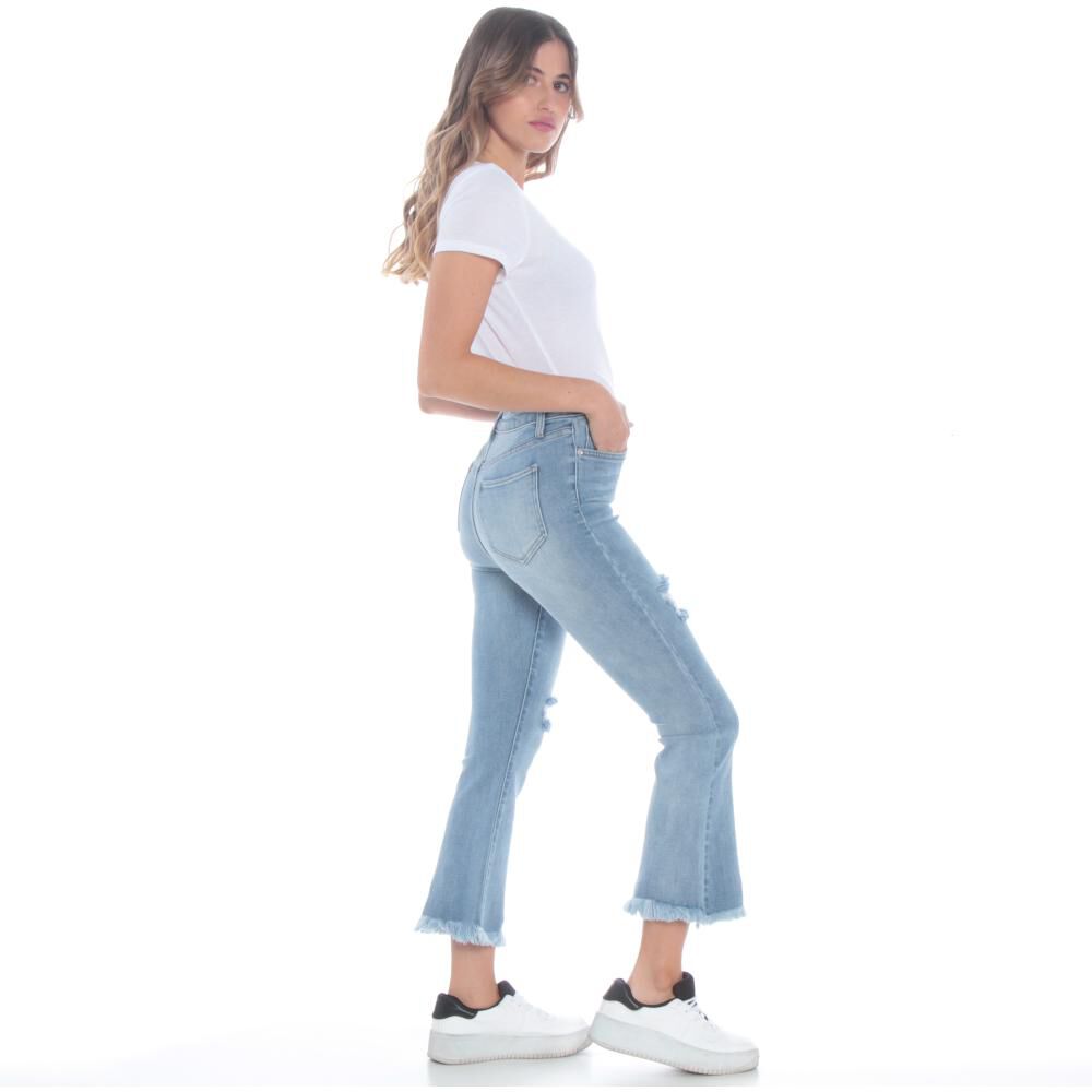 Jeans Basta Deflecada Tiro Alto Flare Crop Mujer Wados image number 4.0