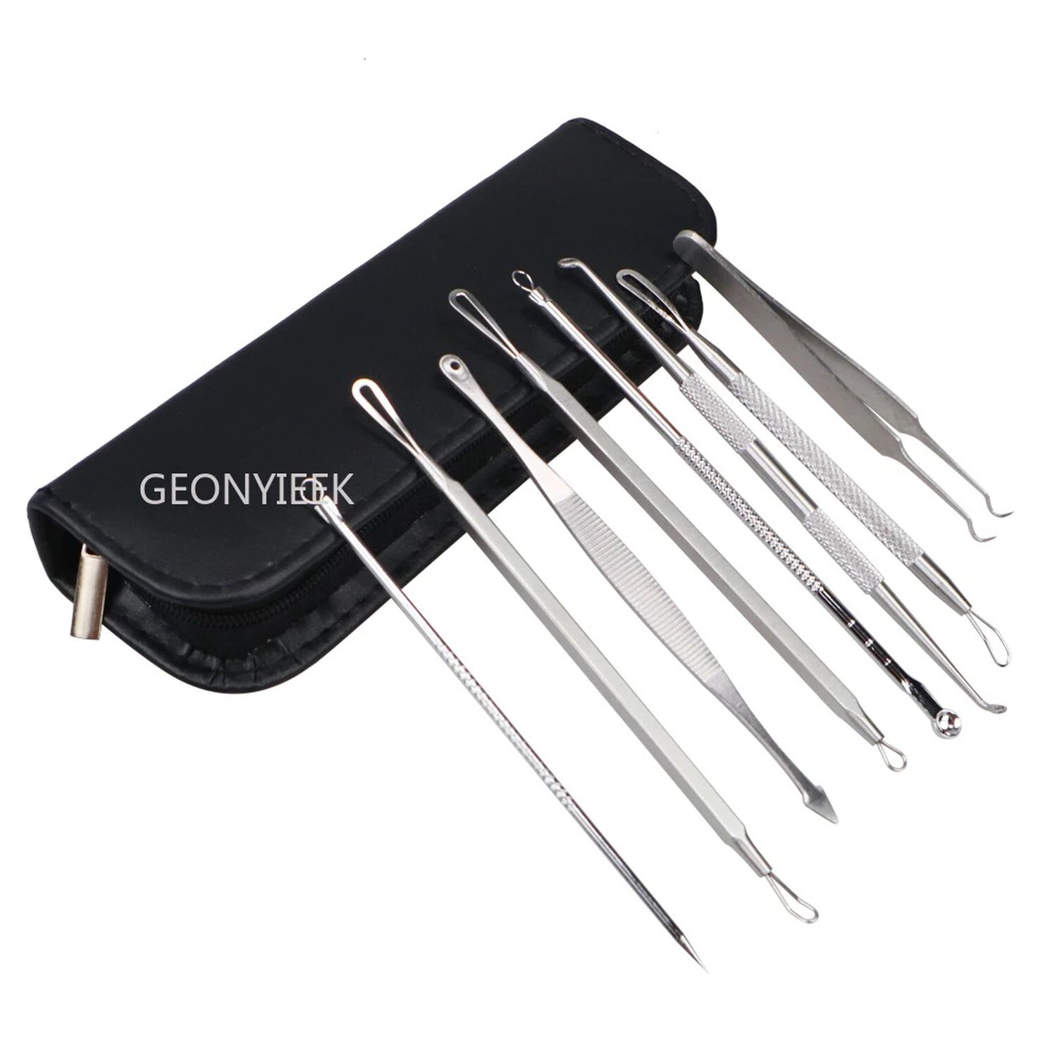 Kit Pinzas Herramientas Removedor Acne Puntos Negros Extractor 8 Piezas image number 0.0