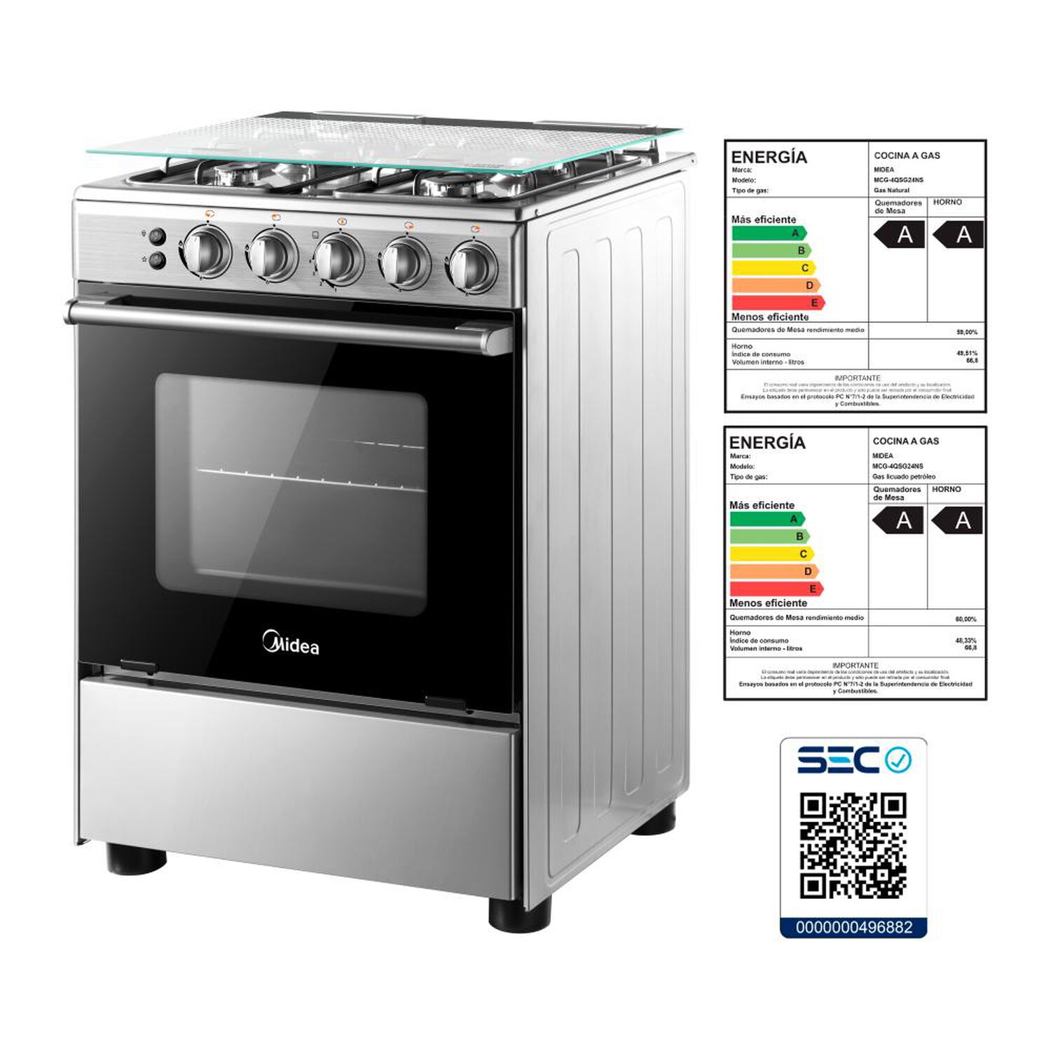 Cocina A Gas Midea MCG-4QSG24NS / 4 Quemadores image number 6.0