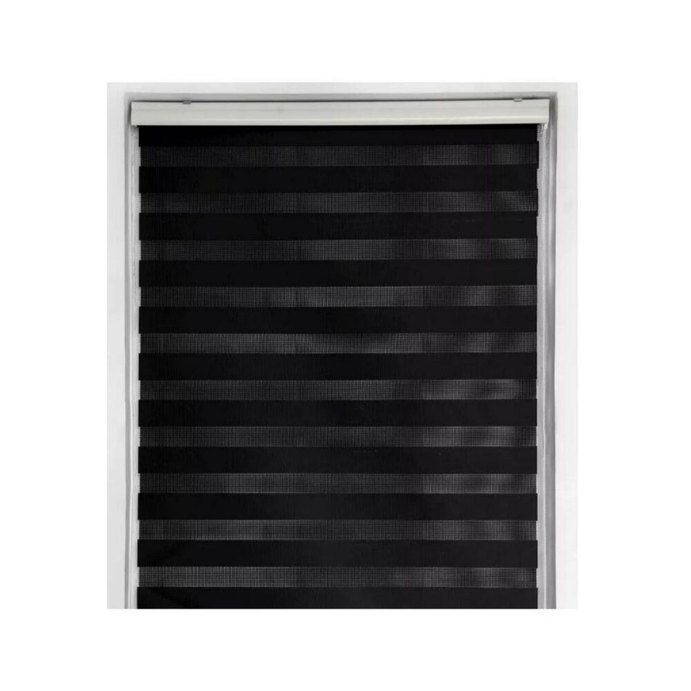 Cortina Roller Dúo Zebra Negra 80 X 240 Cm image number 0.0
