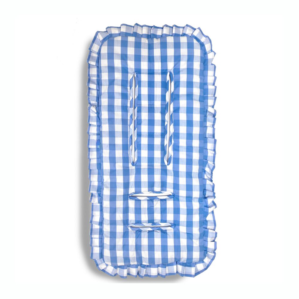 Coj&iacute;n Universal Coche Paseo Dise&ntilde;o Cuadros Celeste 40 X80 Cm image number 0.0