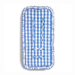 Coj&iacute;n Universal Coche Paseo Dise&ntilde;o Cuadros Celeste 40 X80 Cm