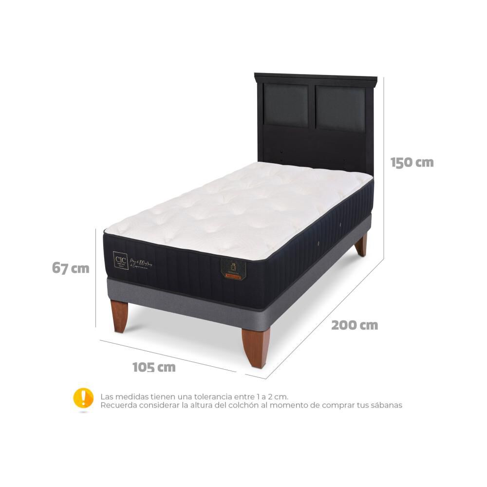 Cama Europea Cic Linea Premium / 1.5 Plazas / Base Normal + Respaldo image number 5.0