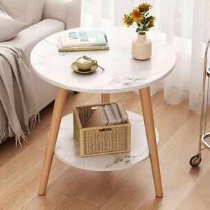 Mesa De Centro Con Diseño Nórdico 60x60x52cm