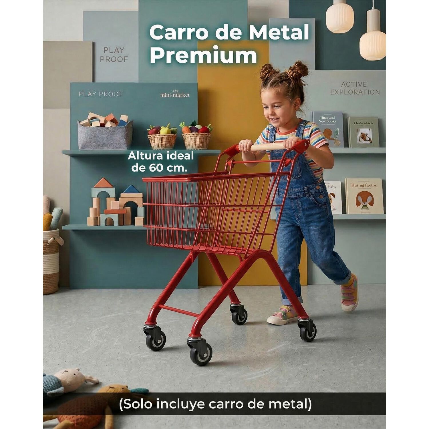 Carro De Supermercado Infantil De Metal Juguete image number 10.0
