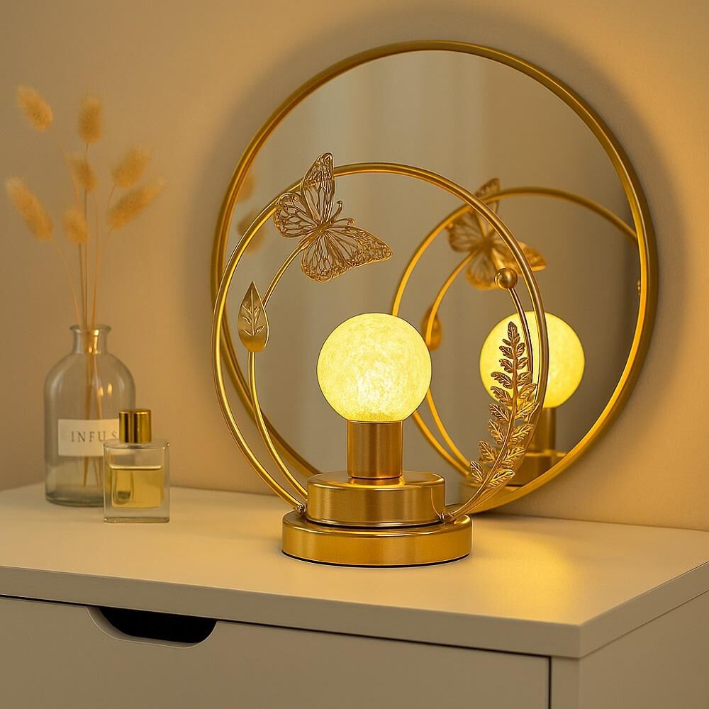 L&aacute;mpara Decorativa Mariposa Led Dorada Recargable image number 3.0