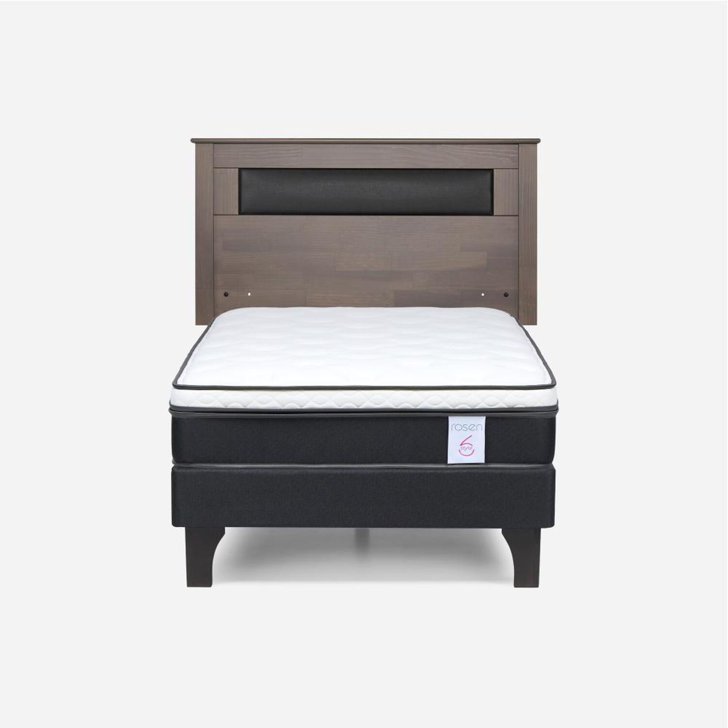 Cama Europea Rosen New Style / 1 Plaza / Base Normal + Respaldo image number 0.0
