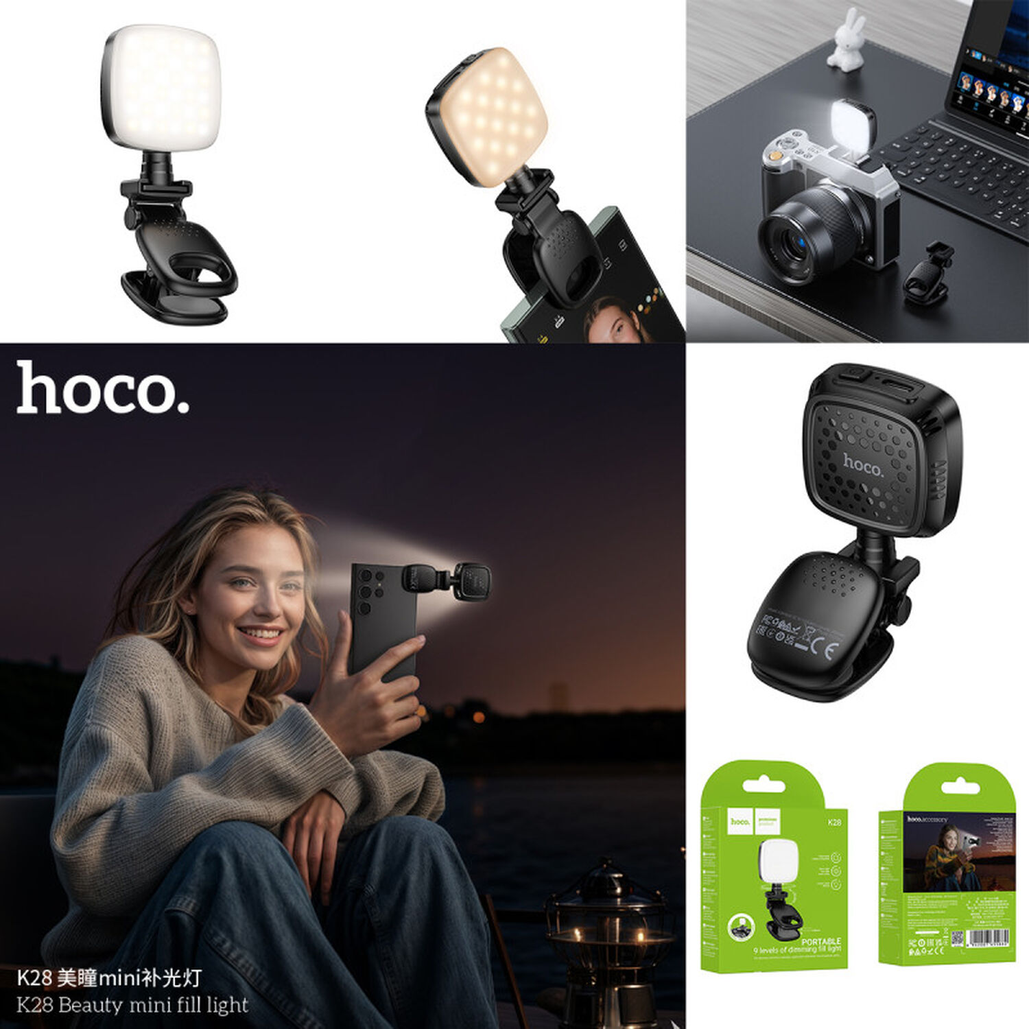 Hoco K28 Panel De Luz Led Luz Blanca / Calida Para Celulares Clip-on image number 3.0
