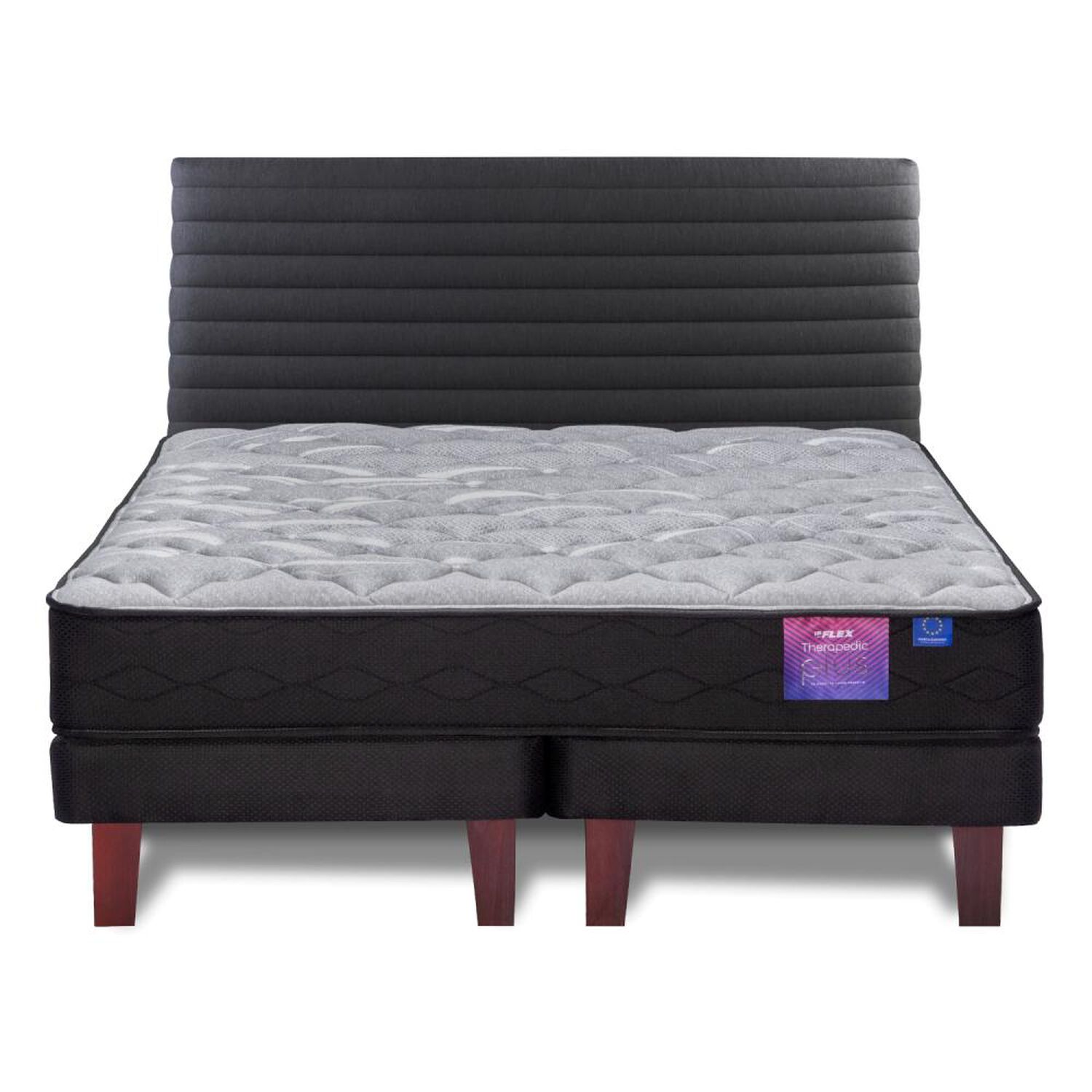 Cama Europea Flex Therapedic Plus / 2 Plazas / Base Dividida + Respaldo image number 1.0