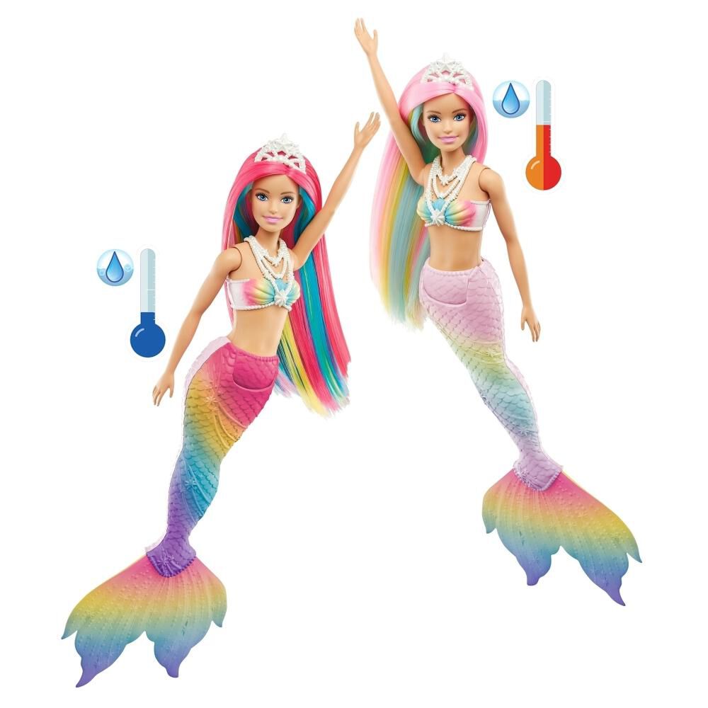 Muñeca Barbie Sirena Arcoíris Mágico image number 0.0